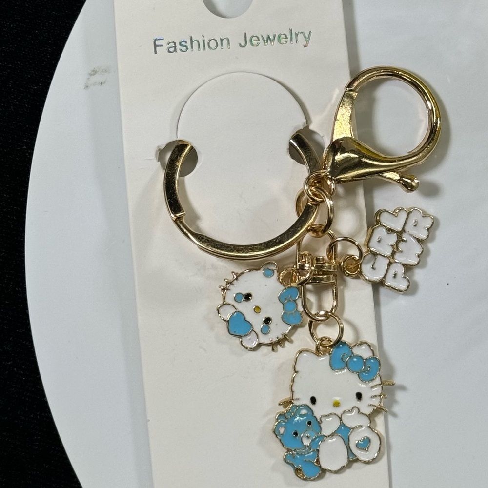 BAG CHARM Hello Kitty Blue GRL PWR Charm Keychain Bag Charm by MINT